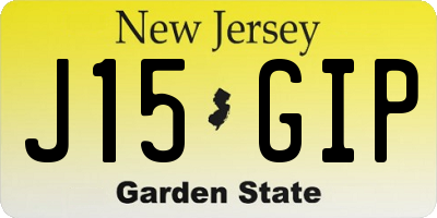 NJ license plate J15GIP