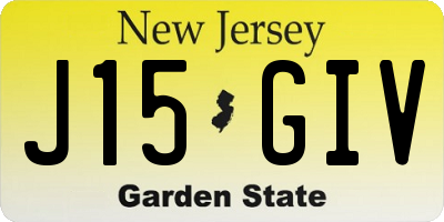 NJ license plate J15GIV