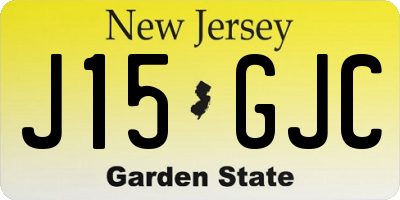 NJ license plate J15GJC