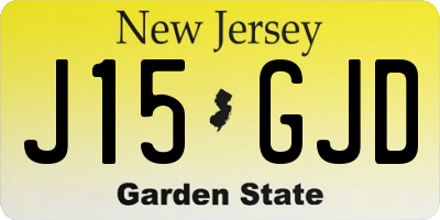 NJ license plate J15GJD