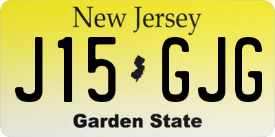 NJ license plate J15GJG