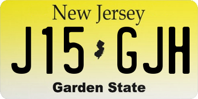 NJ license plate J15GJH