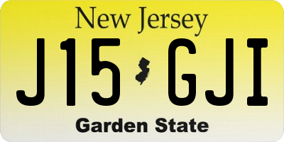 NJ license plate J15GJI