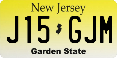 NJ license plate J15GJM