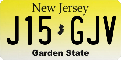 NJ license plate J15GJV