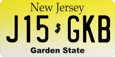 NJ license plate J15GKB