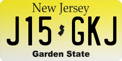 NJ license plate J15GKJ
