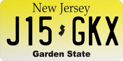 NJ license plate J15GKX