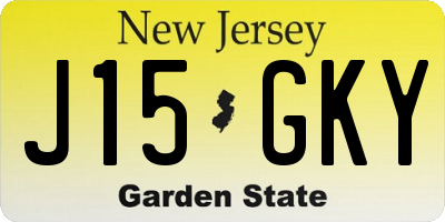NJ license plate J15GKY