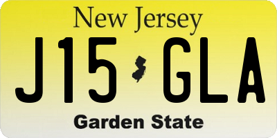 NJ license plate J15GLA