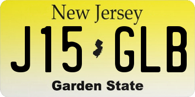 NJ license plate J15GLB