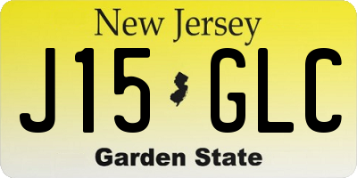 NJ license plate J15GLC