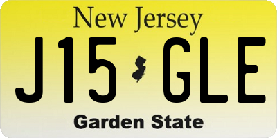 NJ license plate J15GLE