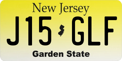 NJ license plate J15GLF