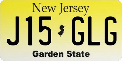 NJ license plate J15GLG
