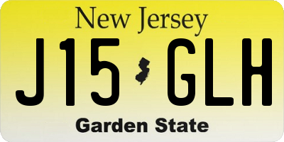 NJ license plate J15GLH