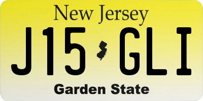 NJ license plate J15GLI