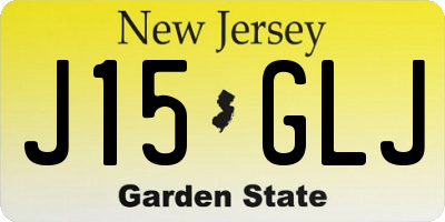 NJ license plate J15GLJ