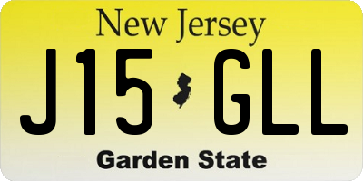 NJ license plate J15GLL