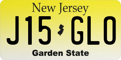 NJ license plate J15GLO