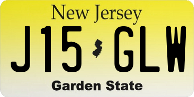 NJ license plate J15GLW