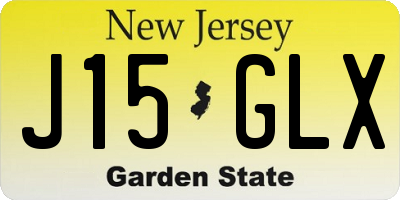 NJ license plate J15GLX