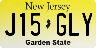 NJ license plate J15GLY