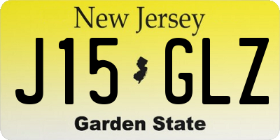 NJ license plate J15GLZ