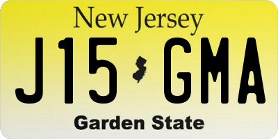 NJ license plate J15GMA