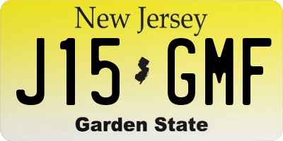 NJ license plate J15GMF