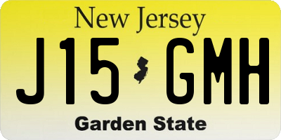 NJ license plate J15GMH