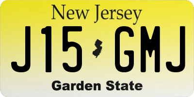 NJ license plate J15GMJ