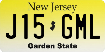 NJ license plate J15GML