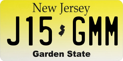 NJ license plate J15GMM