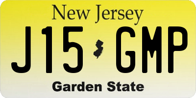 NJ license plate J15GMP