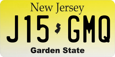 NJ license plate J15GMQ