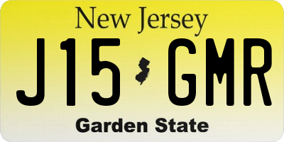 NJ license plate J15GMR