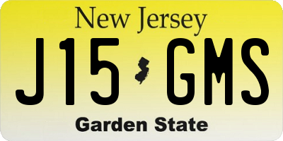 NJ license plate J15GMS