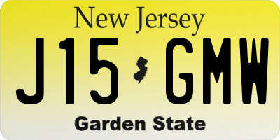 NJ license plate J15GMW