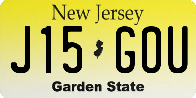 NJ license plate J15GOU