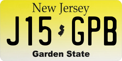 NJ license plate J15GPB