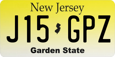 NJ license plate J15GPZ
