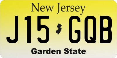 NJ license plate J15GQB