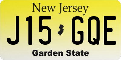NJ license plate J15GQE