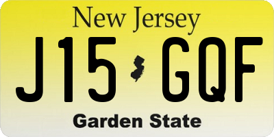 NJ license plate J15GQF