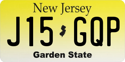 NJ license plate J15GQP