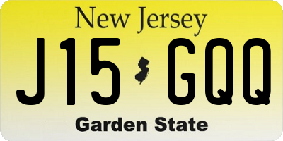 NJ license plate J15GQQ