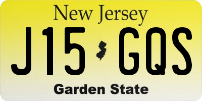 NJ license plate J15GQS