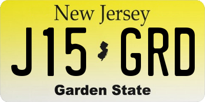 NJ license plate J15GRD