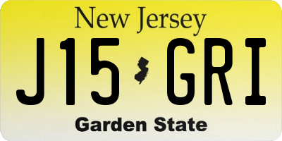 NJ license plate J15GRI